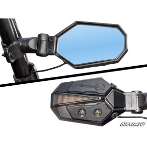 side view mirror with side emitting lights